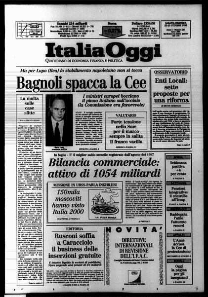 Italia oggi : quotidiano di economia finanza e politica